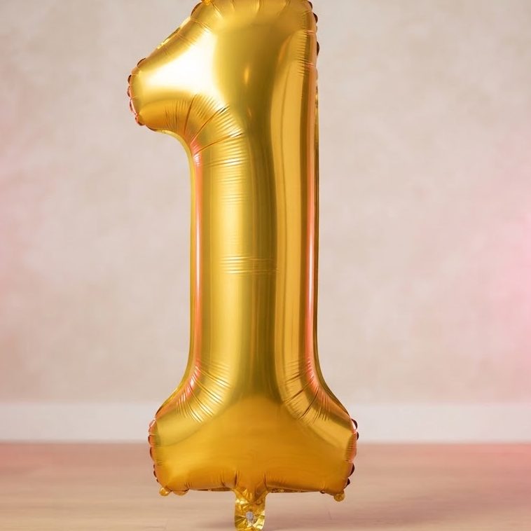 Giant Golden Number Balloons — alternate view